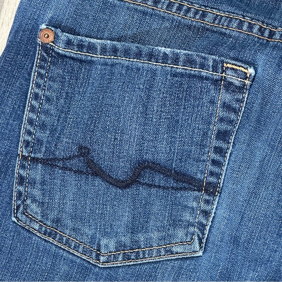 7 FOR ALL MANKIND 7FAM ROXANNE Whiskered Low Rise Skinny Jeans 27 - Picture 10 of 12